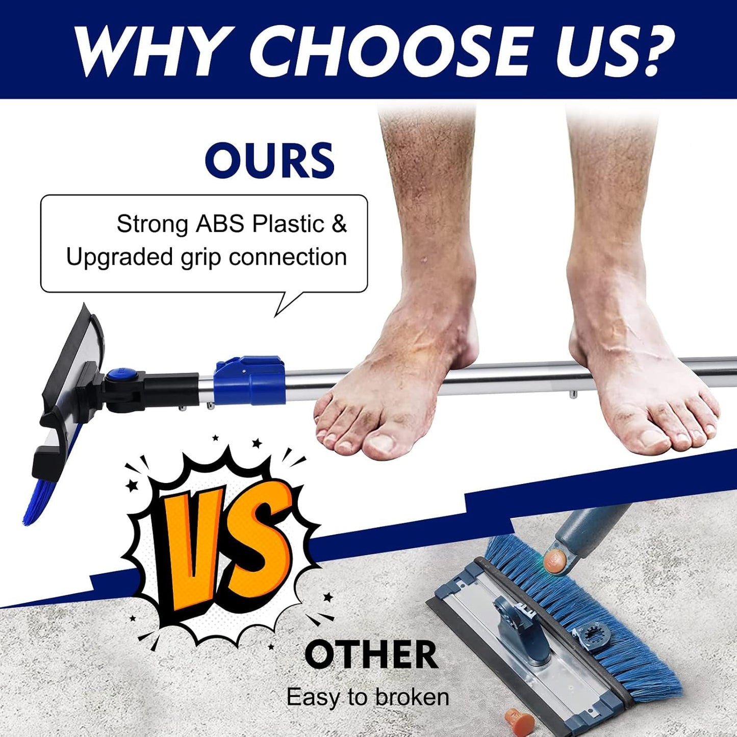 55" Scratch-Free Snow Brush & Shovel, 6-In-1 Truck Snow Tool with Squeegee, Ice Scraper for SUV, Truck, Car Windshield