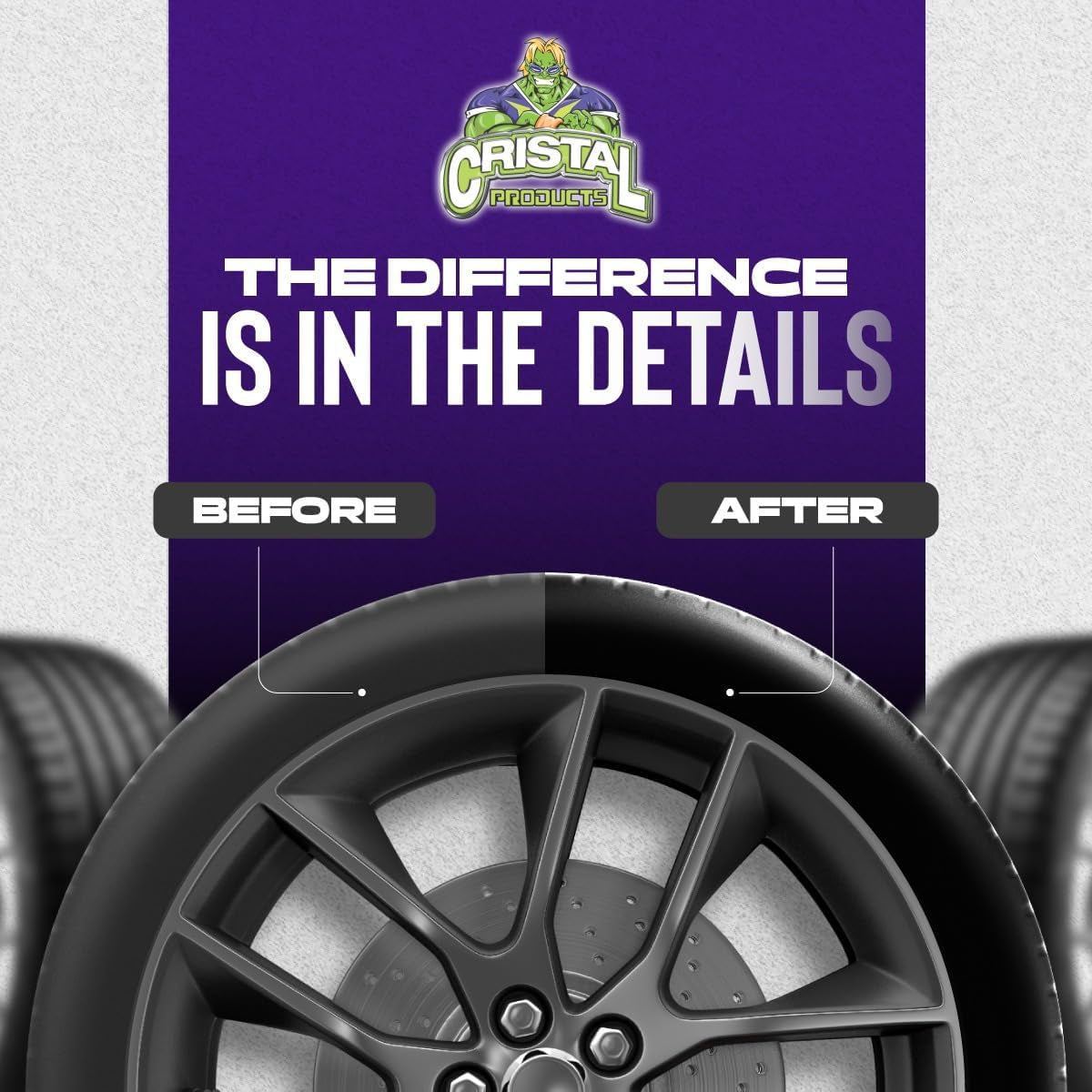 Untouchable Tireshine Spray Spray 4PK – Long-Lasting Wet Tire Finish for Deep Gloss & Protection – Waterproof, No-Sling Formula, Easy Application Tire Shine & Cleaner (52 Oz Total)